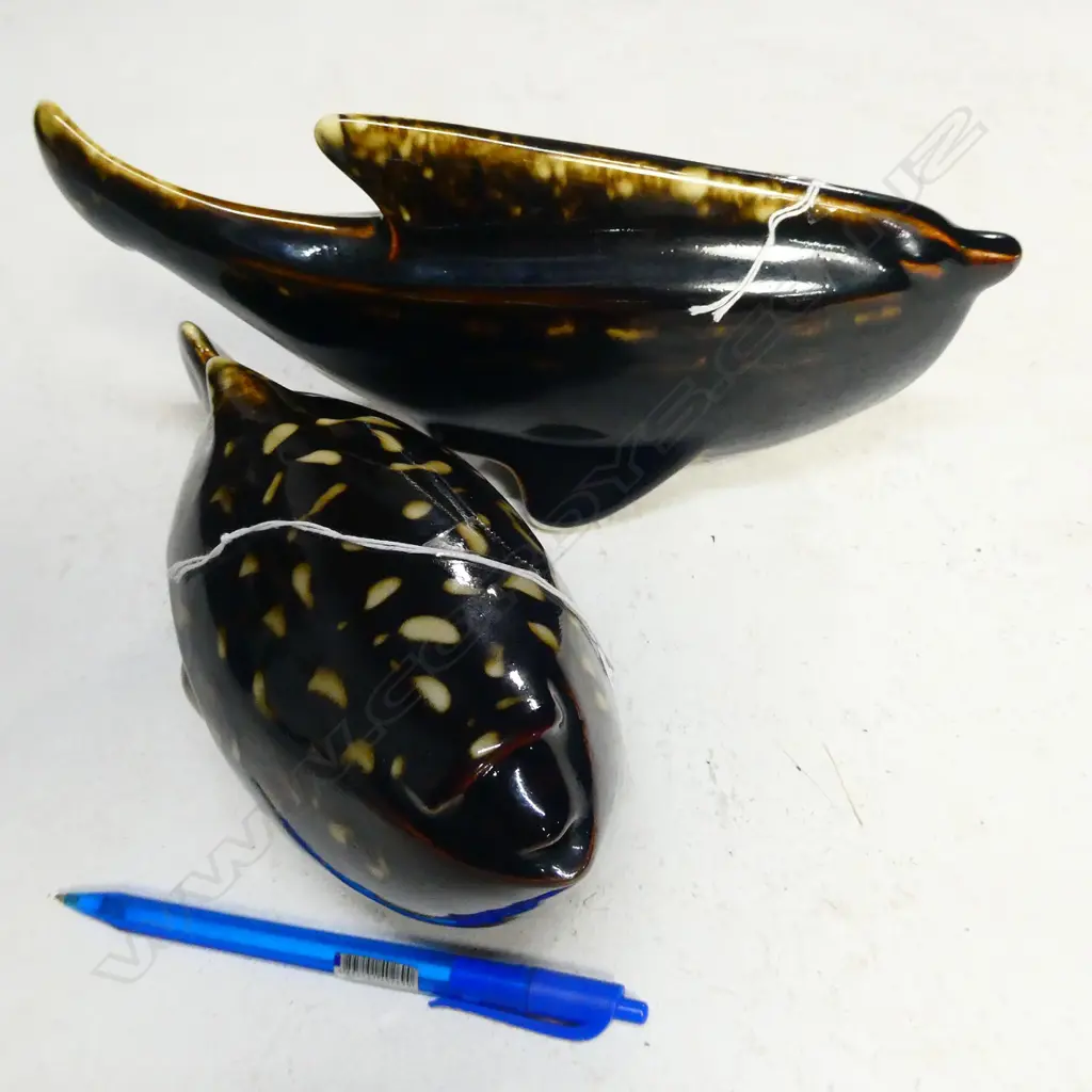 2 CERAMIC FISH SCULPTURES Image 1++