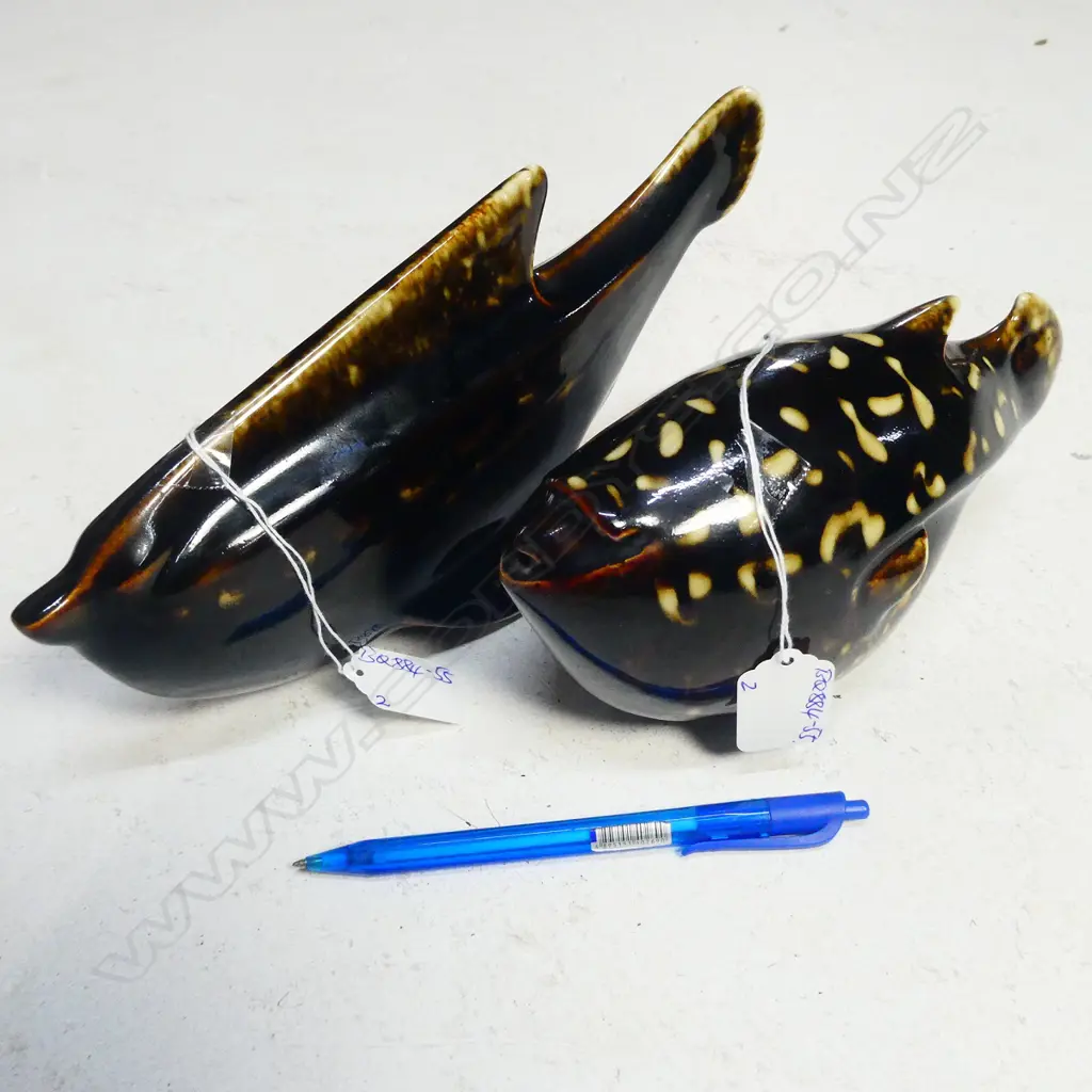 2 CERAMIC FISH SCULPTURES Image 1++