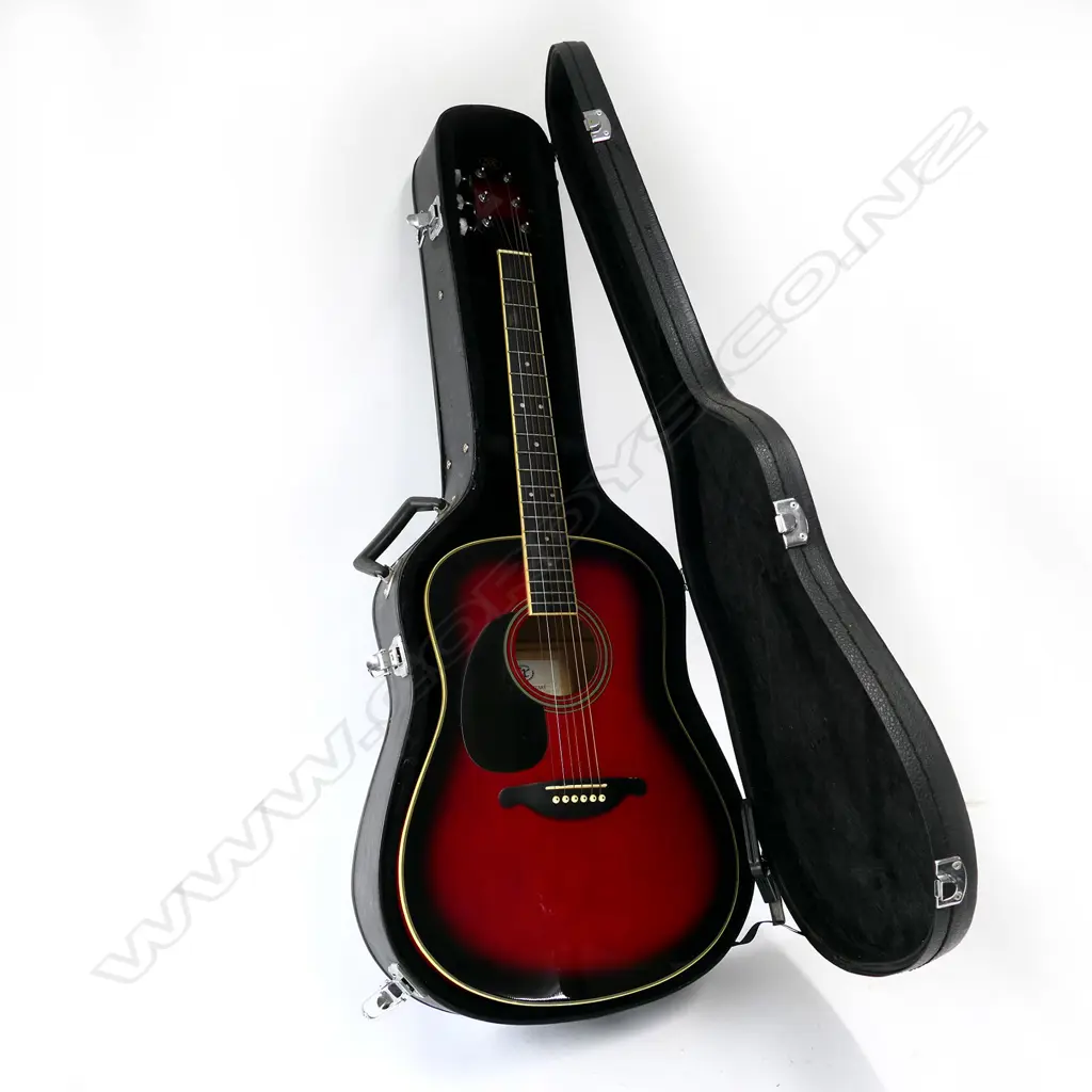 STANDARD 'SX' ACOUSTIC GUITAR, WITH CASE, CAPO, STRINGS & PICKS Image 1++