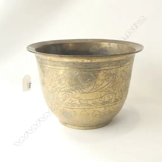 OLD CHINESE BRASS JARDINIERE Dia.240MM.