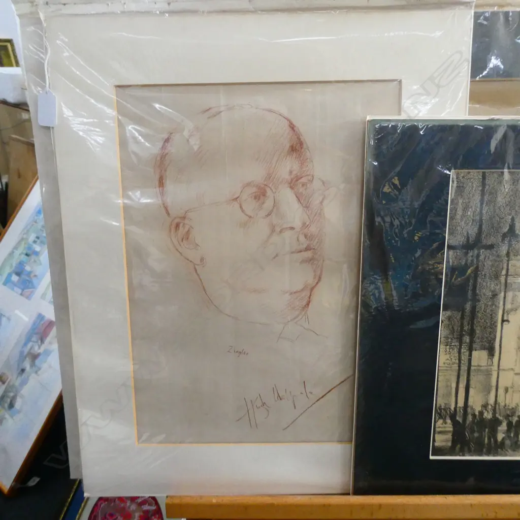 5 SKETCHES SIGNED ZIEGLER C. 1930 + 1 OTHER  Image 1++