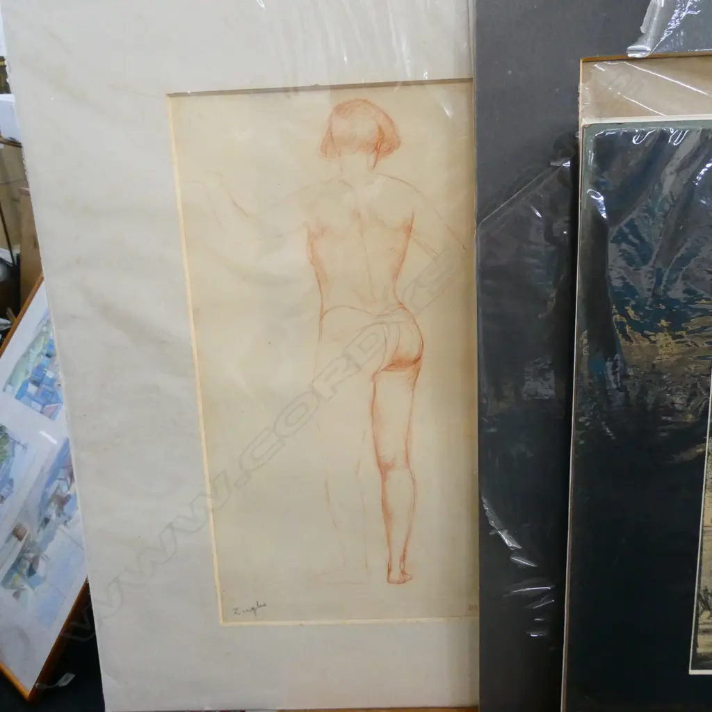 5 SKETCHES SIGNED ZIEGLER C. 1930 + 1 OTHER  Image 1++