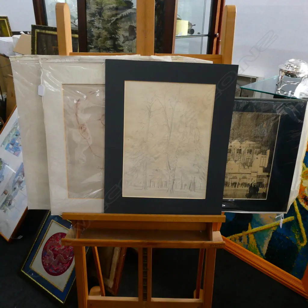 5 SKETCHES SIGNED ZIEGLER C. 1930 + 1 OTHER  Image 1++