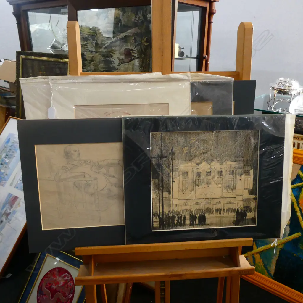 5 SKETCHES SIGNED ZIEGLER C. 1930 + 1 OTHER  Image 1++