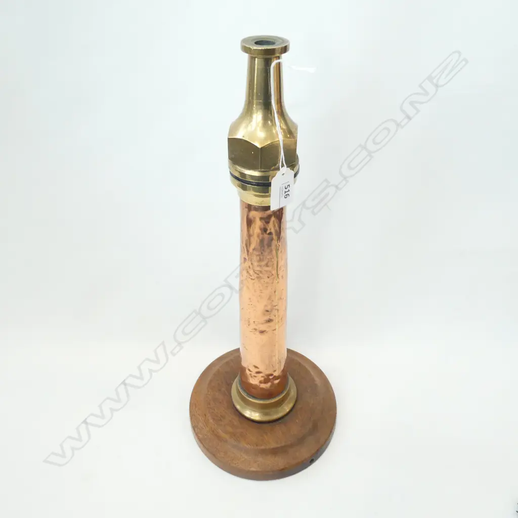 COPPER & BRASS FIRE HOSE NOZZELL EX REGENT PICTURE THEATRE C. 1926 H. 470MM Image 1++