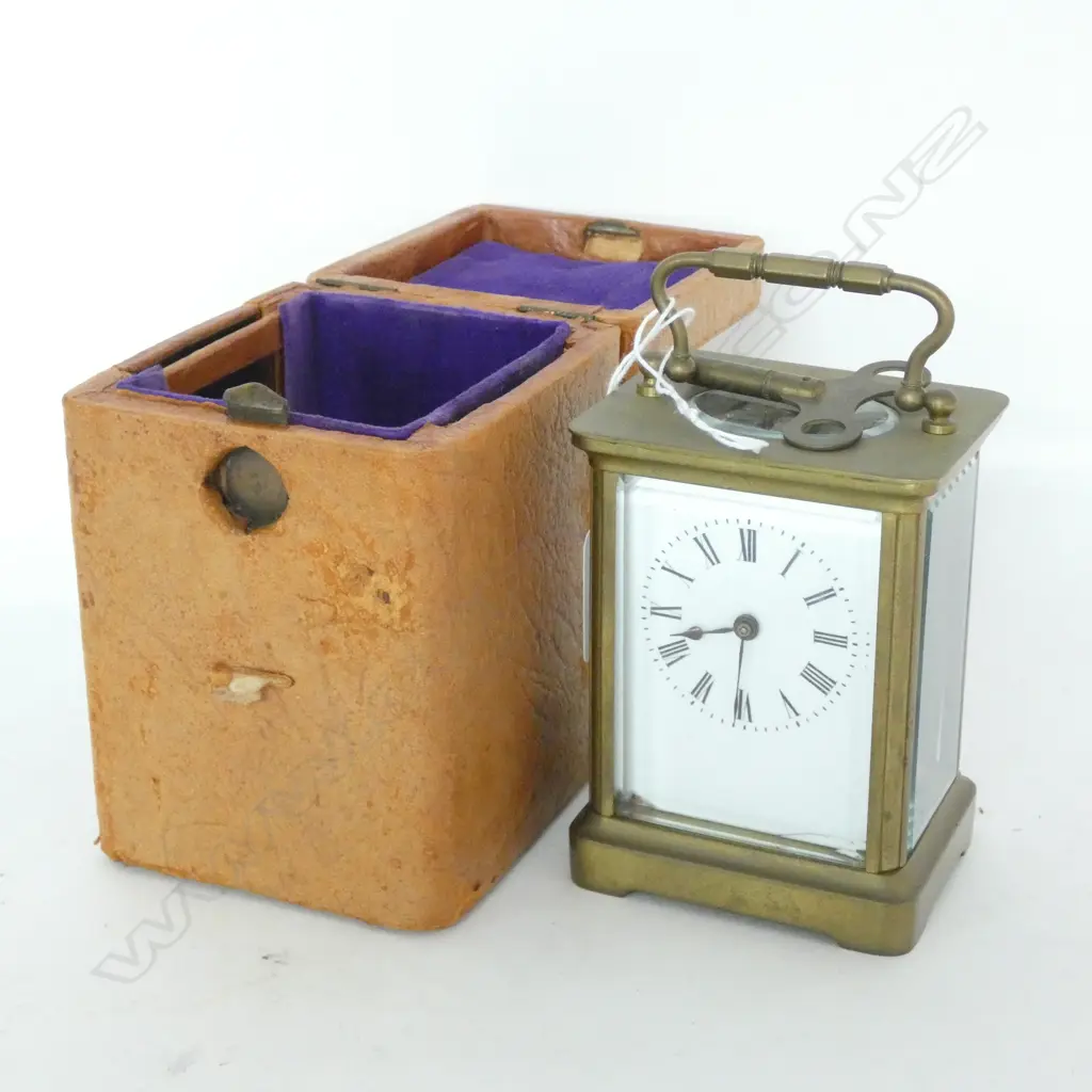 FRENCH CARRIAGE CLOCK IN CASE WORKING H. 110MM Image 1++