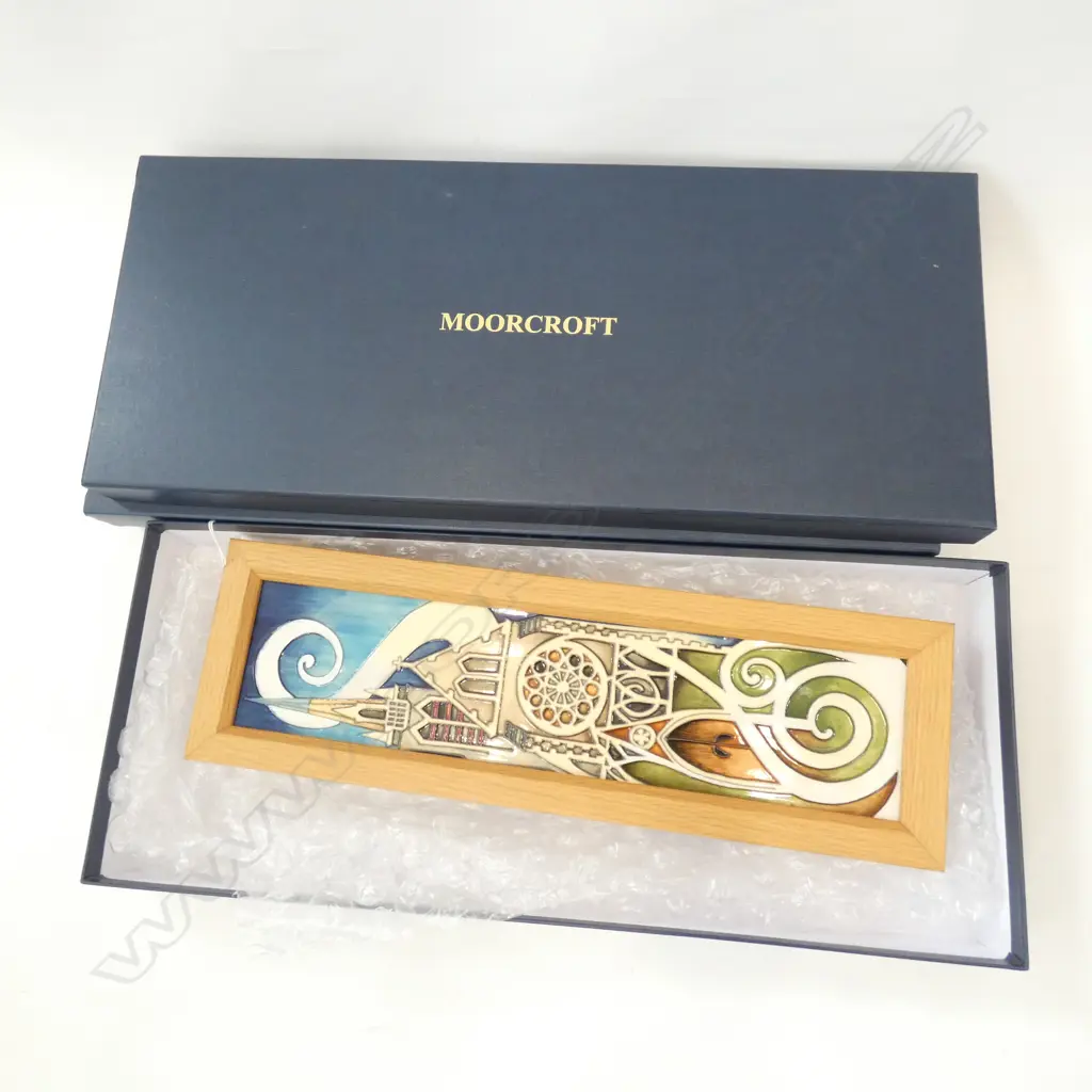 MOORCROFT FRAMED LTD ED.(1/30) CHRISTCHURCH TILE - 2014 - 130 X 440MM - WITH BOX & SLEEVE Image 1++