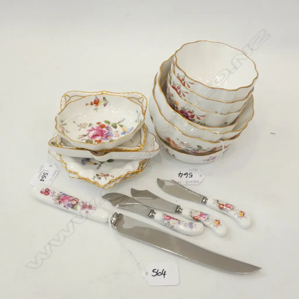 ROYAL CROWN DERBY - DERBY POSIES -18 PCS - INCL. KNIVES.. Image 1++