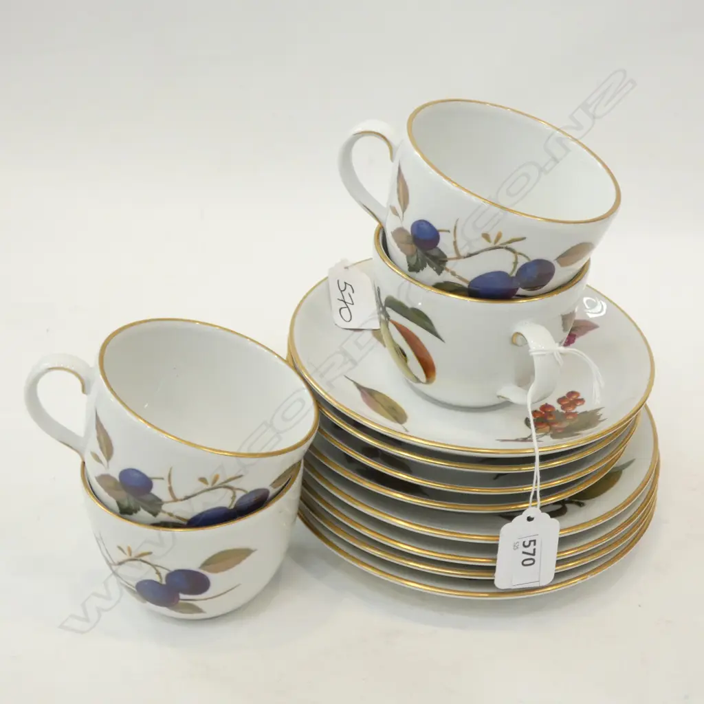 FOUR ROYAL WORCESTER EVESHAM TRIOS  Image 1++
