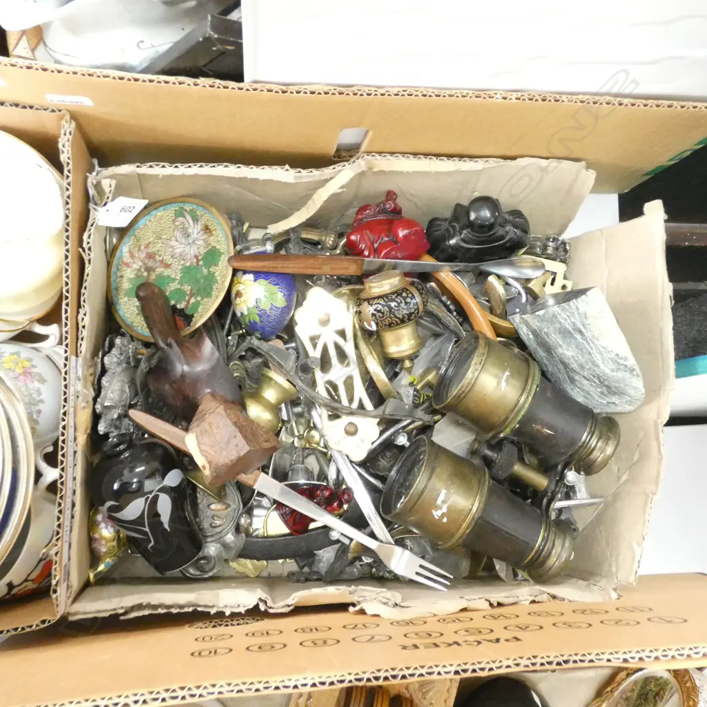 BOX LOT ASST. METAL FURNITURE HANDLES ETC Image 1++