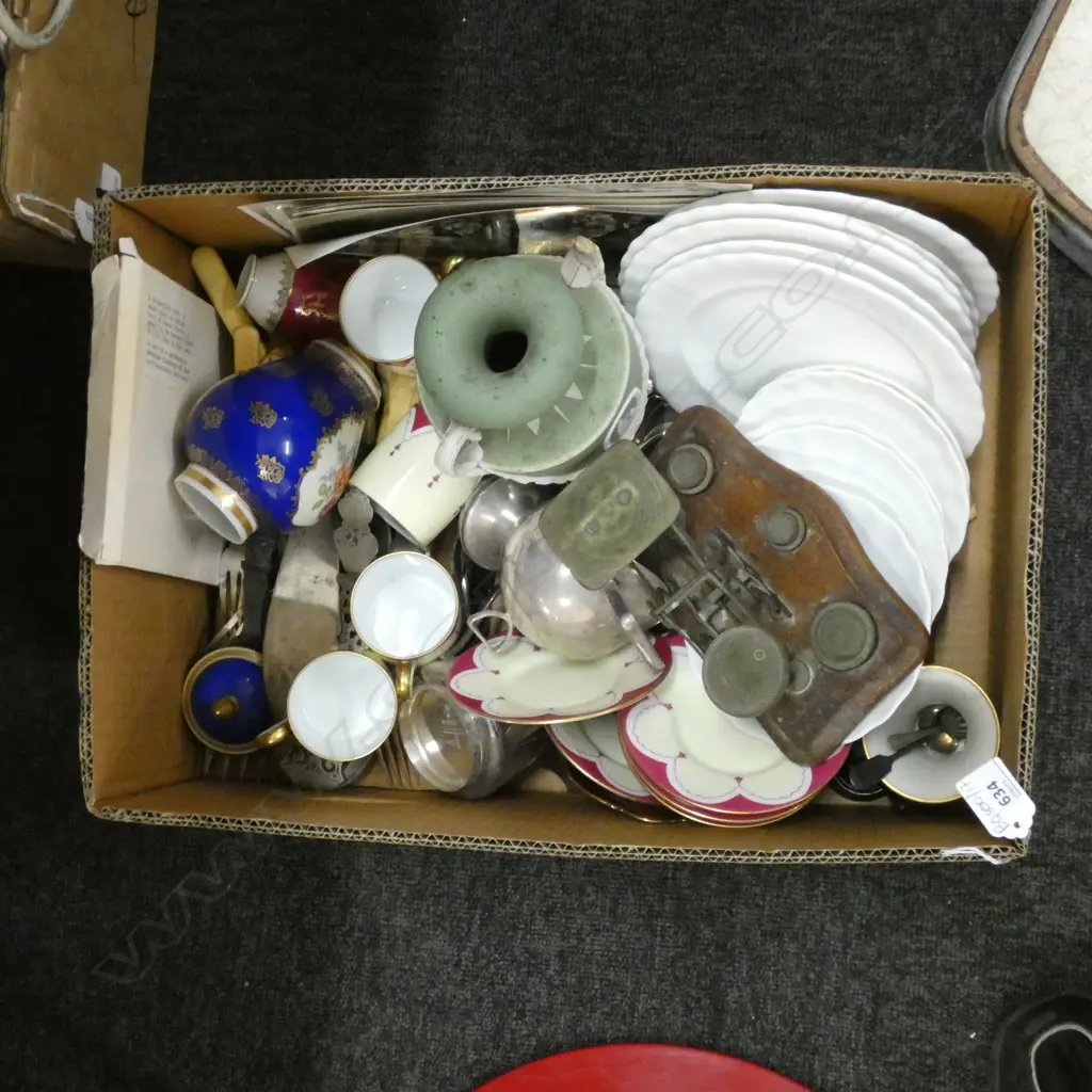 BOX LOT ASST CHINA, CUTLERY ETC Image 1++