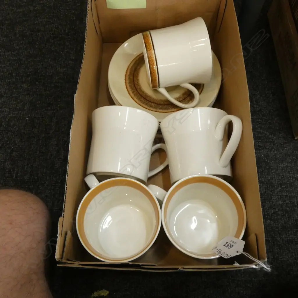 SM BOX LOT CROWN LYNN IRONSTONE & FORMA CUPS & SAUCERS Image 1++