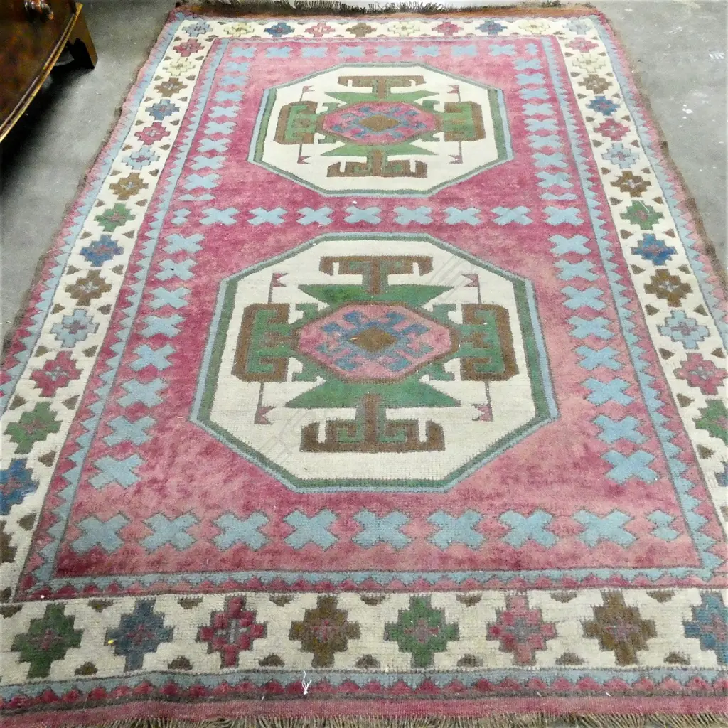 TURKISH H/KNOTTED ALL WOOL RUG 1850 x 1320mm Image 1++