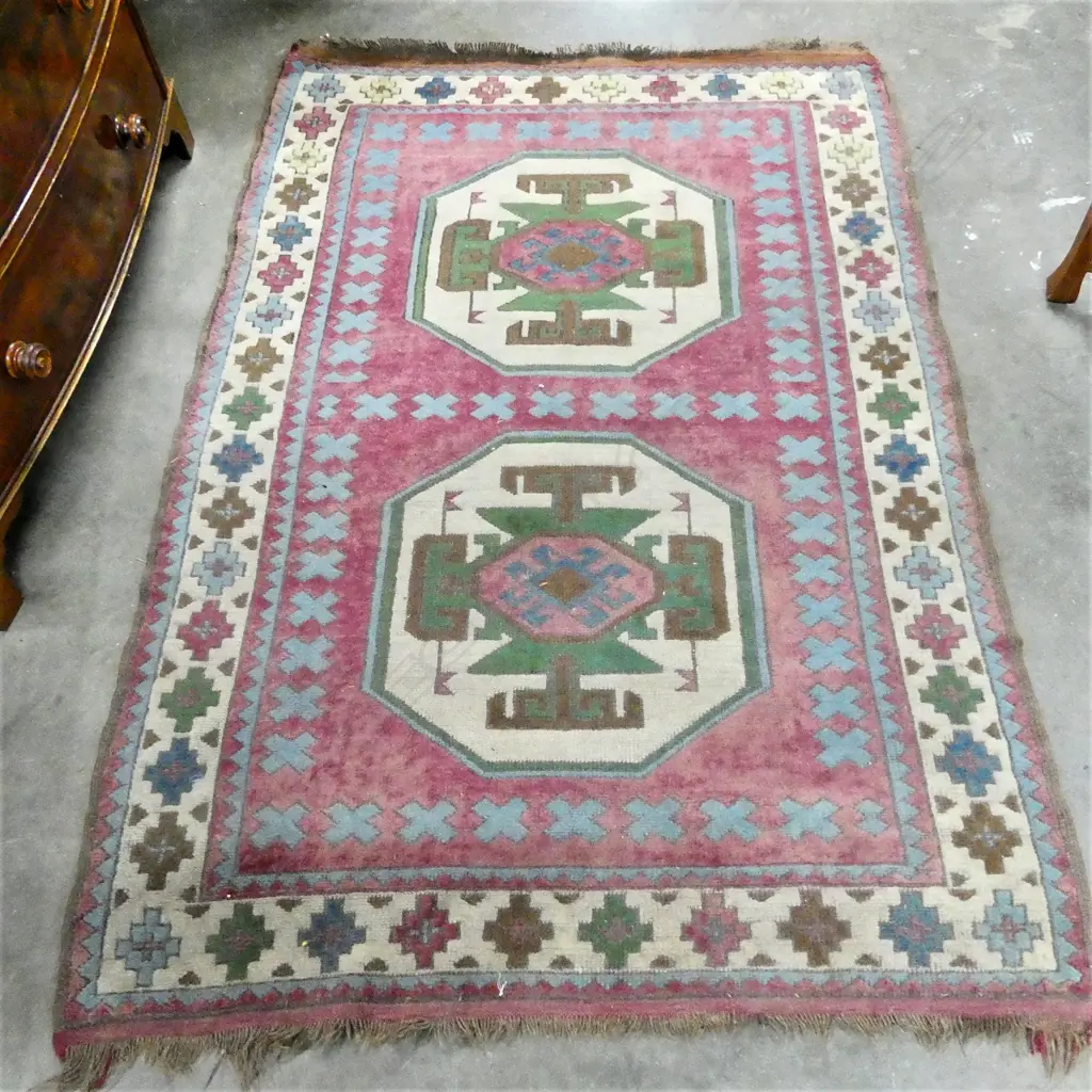 TURKISH H/KNOTTED ALL WOOL RUG 1850 x 1320mm Image 1++