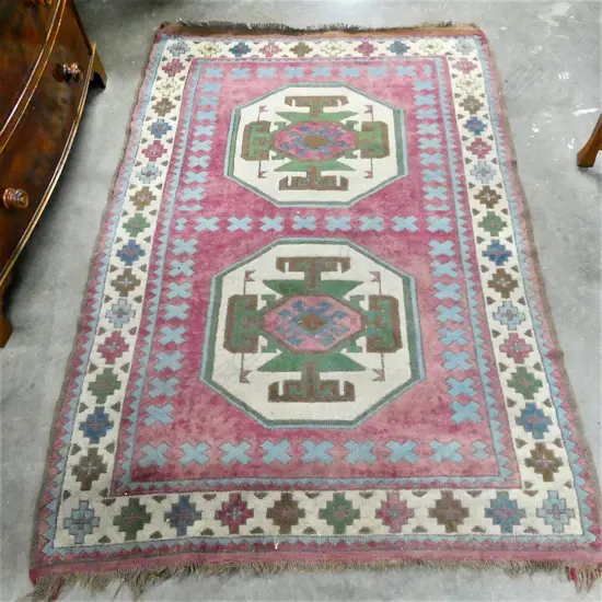 TURKISH H/KNOTTED ALL WOOL RUG 1850 x 1320mm