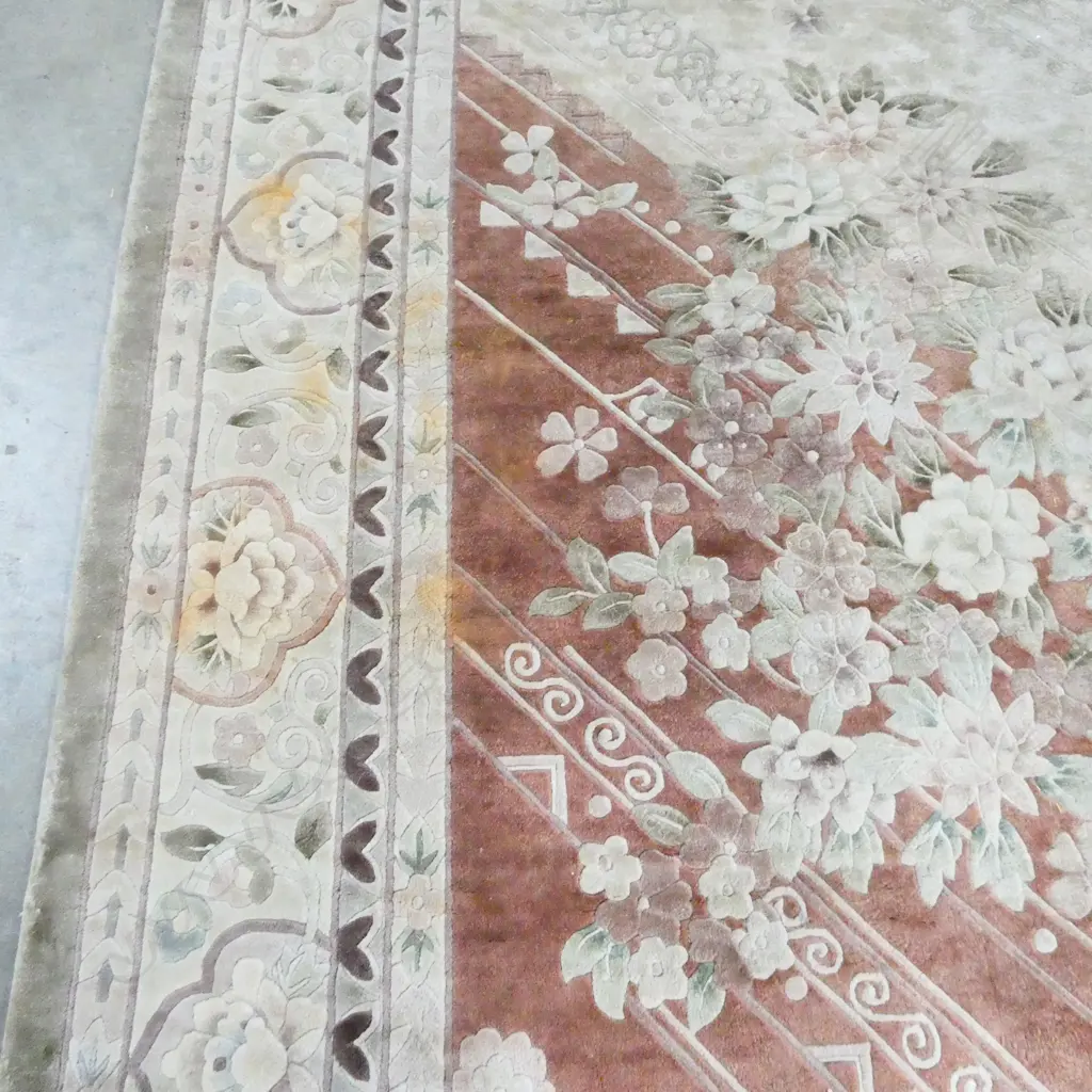 CHINESE HAND KNOTTED SCULPTED PILE RUG 2450X1680mm Image 1++
