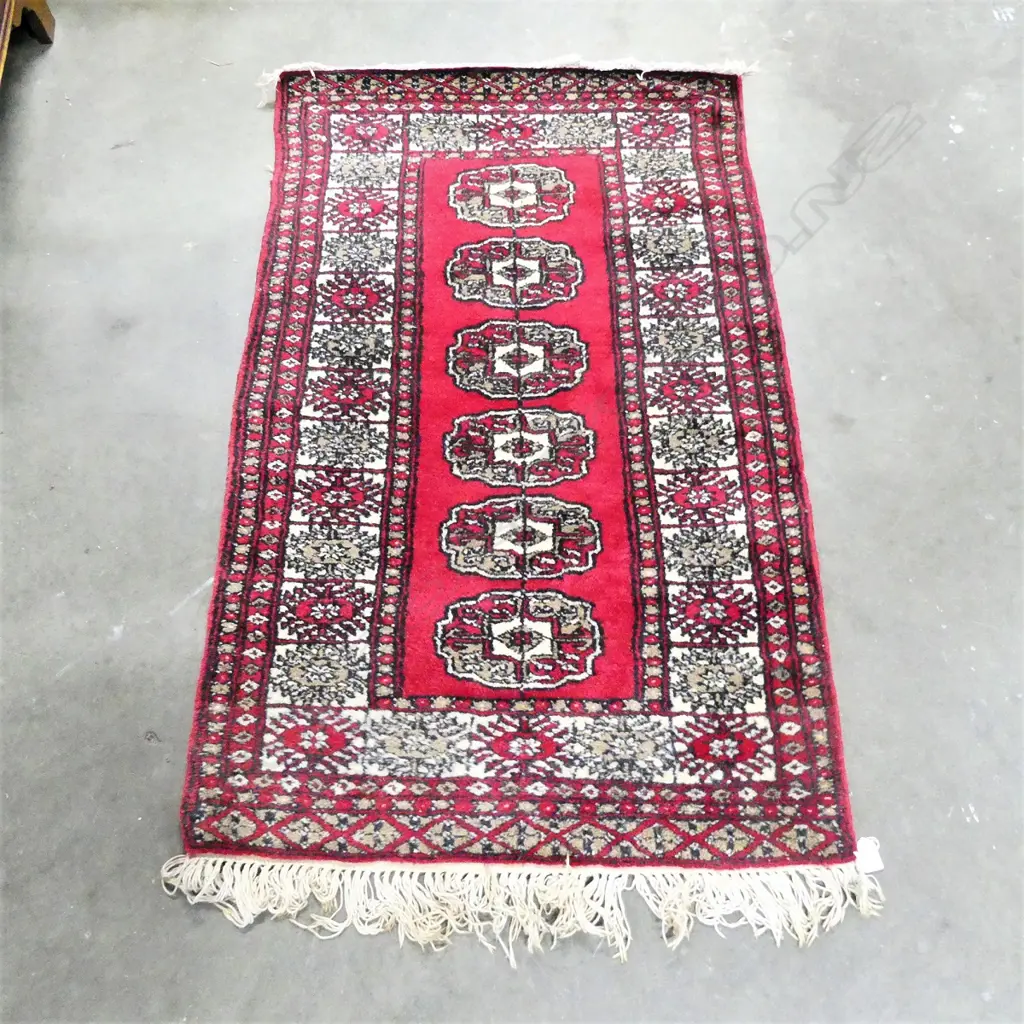 H/KNOTTED AFGHAN TURKOMAN RUG WOOL ON COTTON 1300X770mm Image 1++