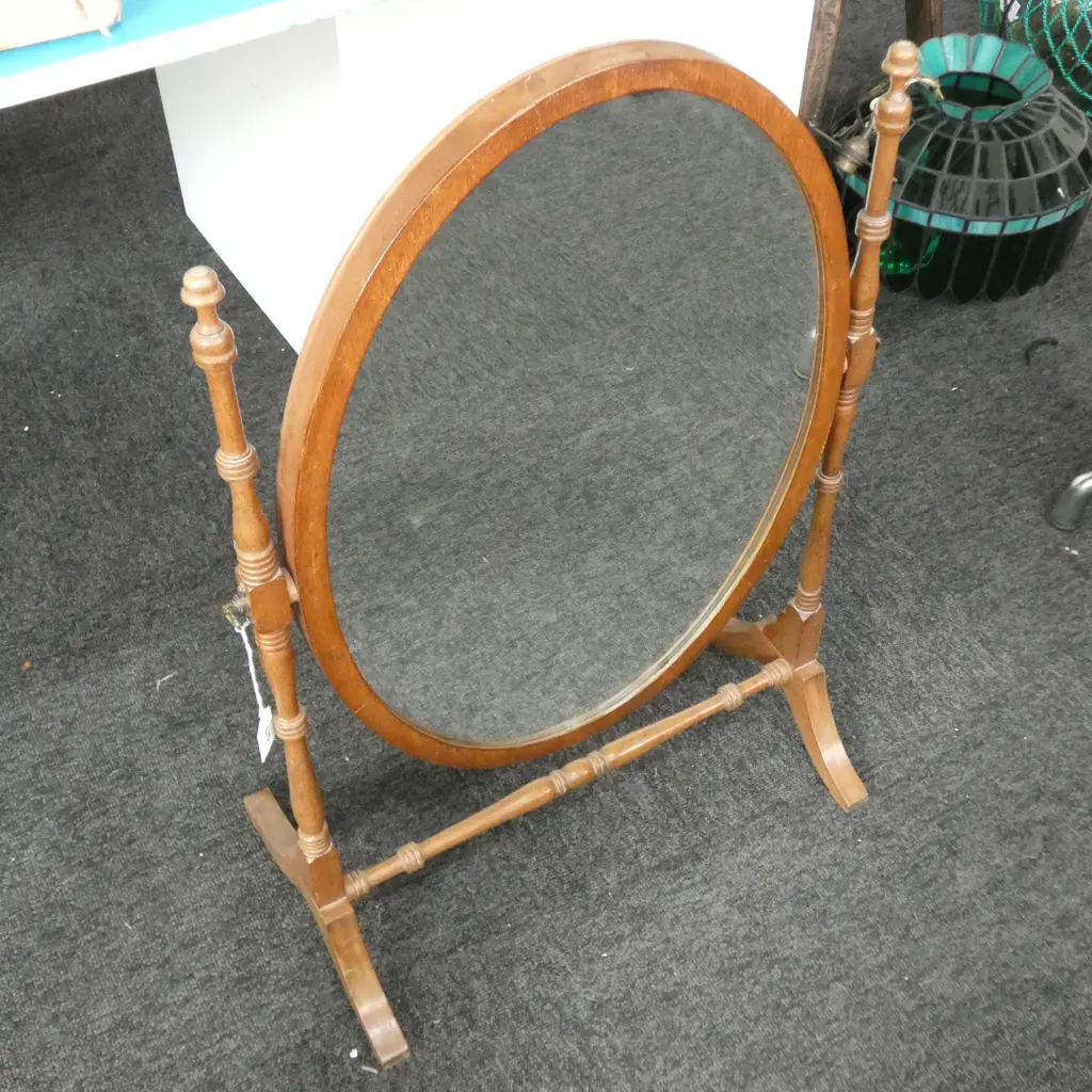 OVAL WOODEN CHEVAL MIRROR H. 680MM Image 1++
