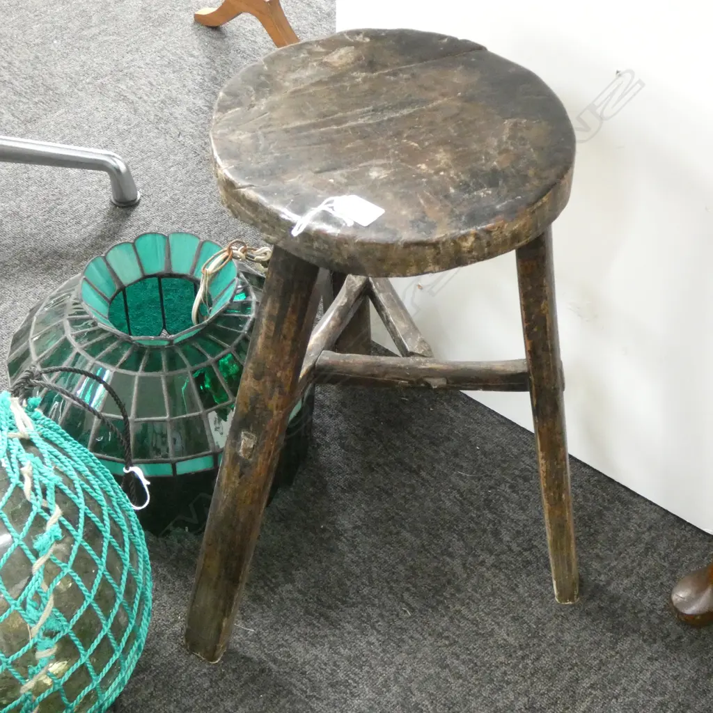 RUSTIC WOODEN STOOL H. 510MM Image 1++