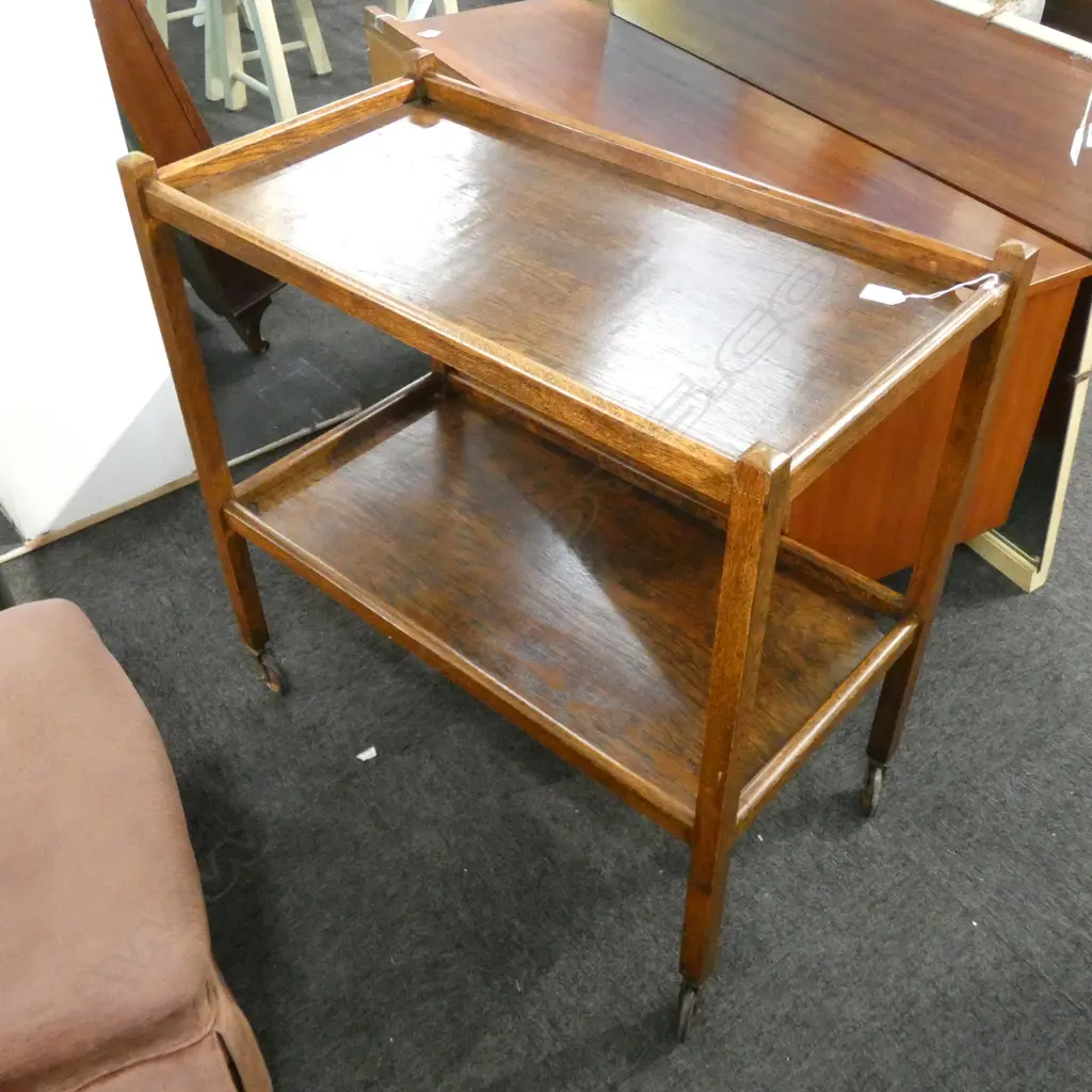 OAK TEA TROLLEY - 765 X 415 X 760MM Image 1++