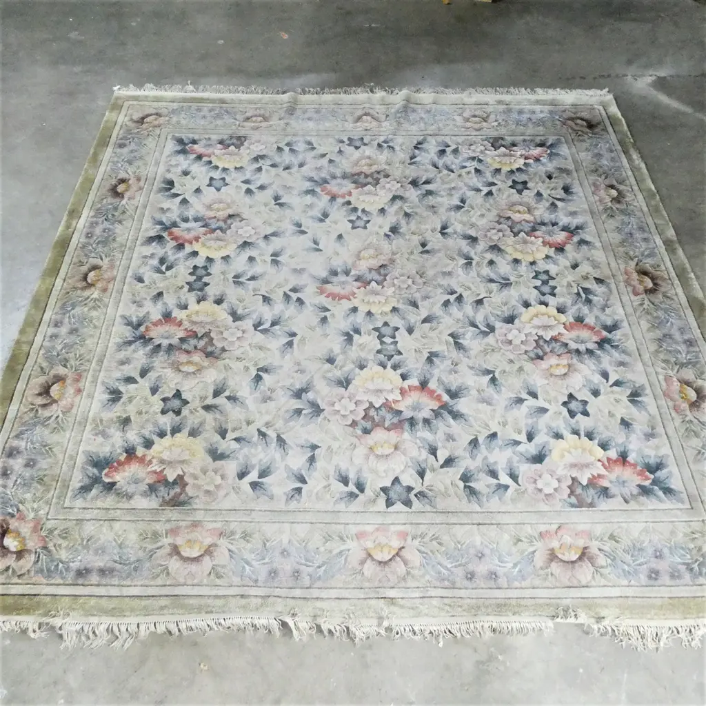 CHINESE HAND KNOTTED SCULPTED PILE CARPET 2.5X2.5m Image 1++