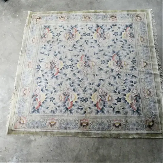 CHINESE HAND KNOTTED SCULPTED PILE CARPET 2.5X2.5m
