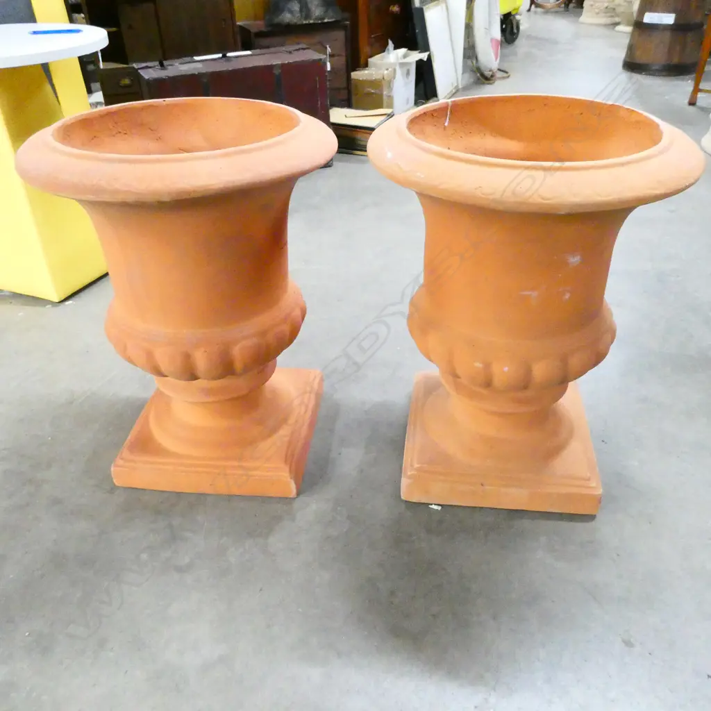 PR TALL TERRACOTTA CLASSICAL GARDEN URNS H.660mm Image 1++