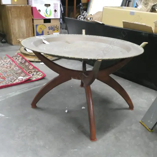 CIRCULAR FOLDING ORIENTAL TRAY TABLE 660MM DIA