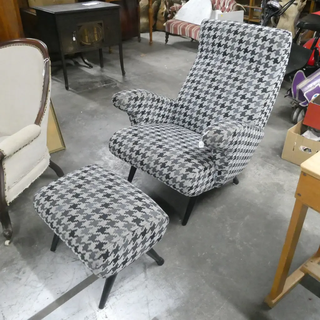MODERNIST “MONACO” ARMCHAIR & OTTOMAN Image 1++