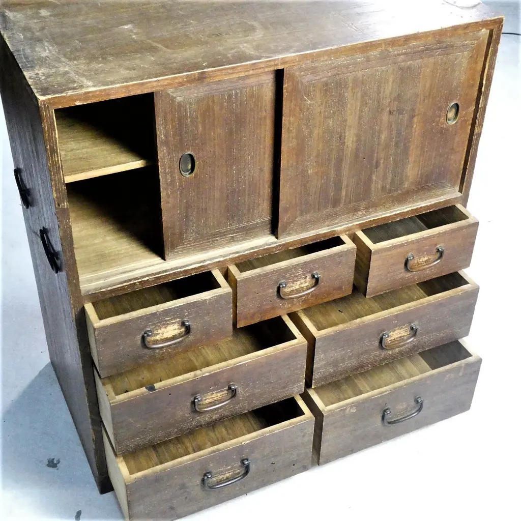1930'S PAULOWNIA WOOD BEDSIDE CABINET Image 1++