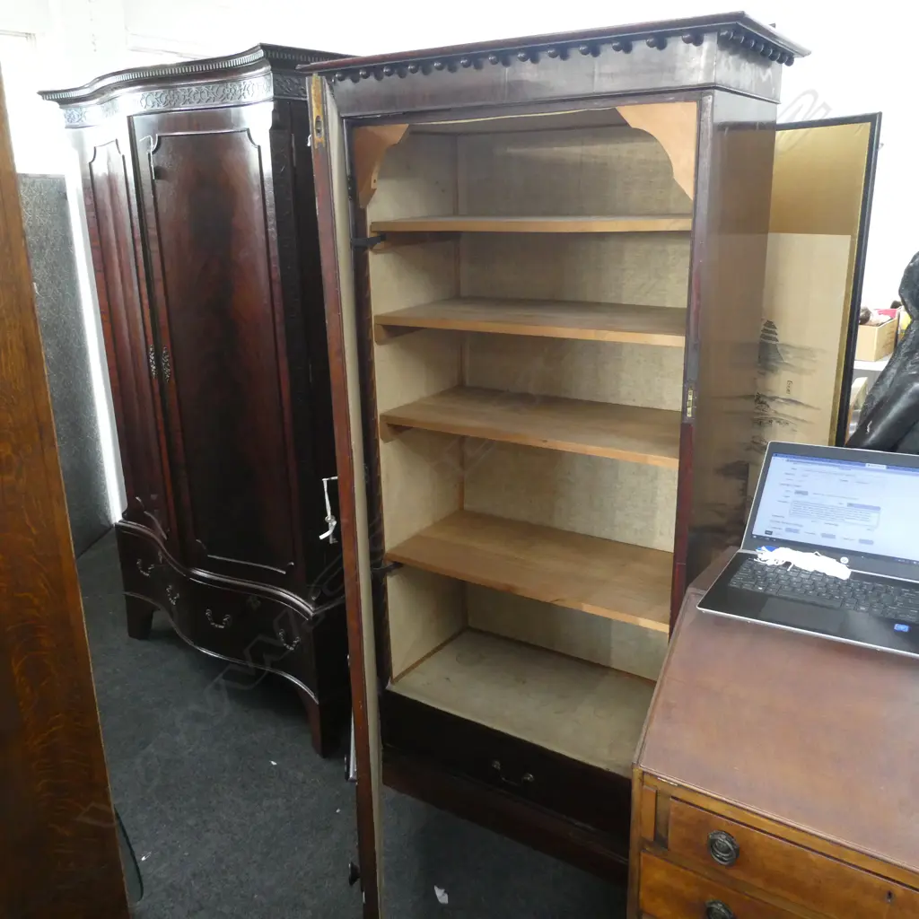 VERY UNUSUAL VICTORIAN MAHOGANY WARDROBE 1870 x 970 x 525mm Image 1++