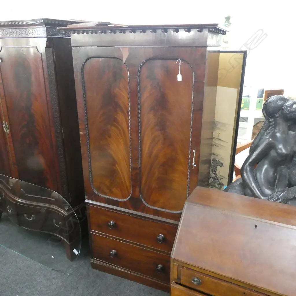 VERY UNUSUAL VICTORIAN MAHOGANY WARDROBE 1870 x 970 x 525mm Image 1++