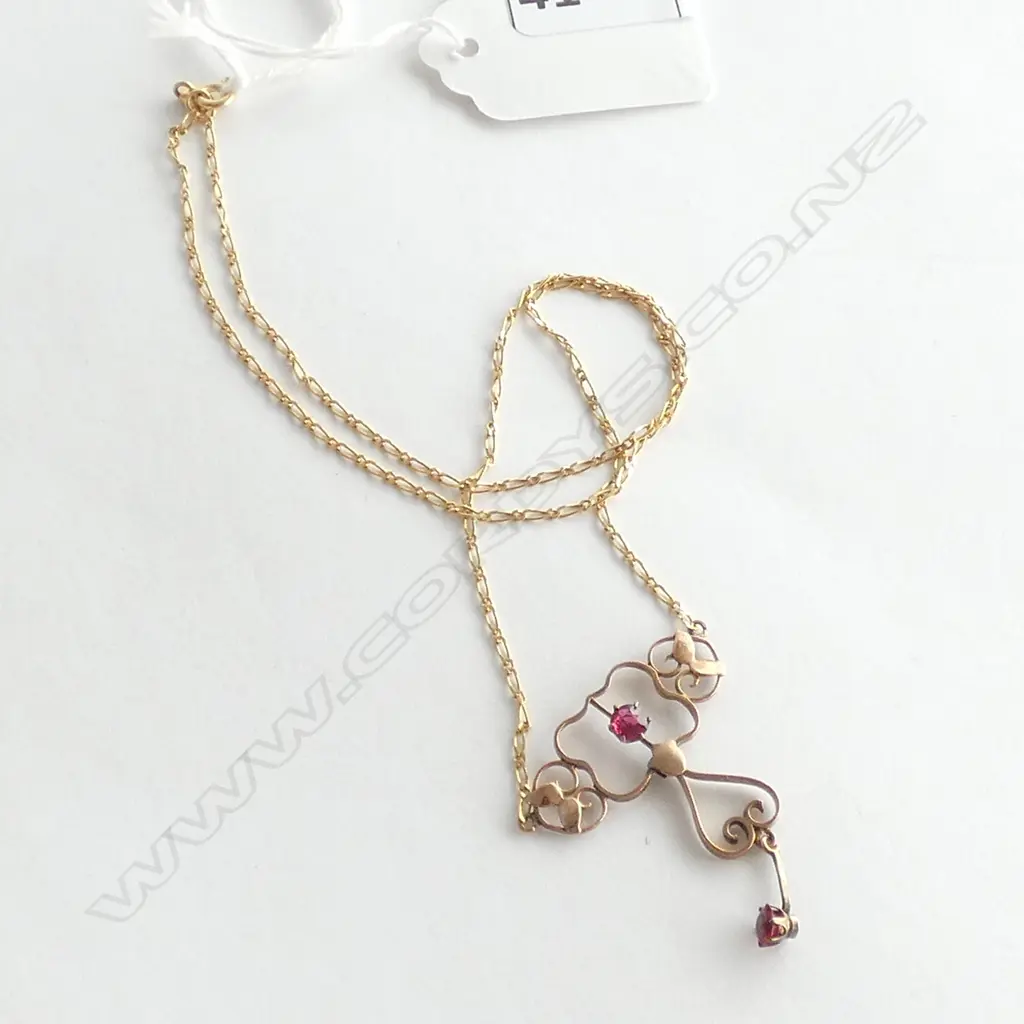 PENDANT, ART NOUVEAU, 9ct GOLD Image 1++