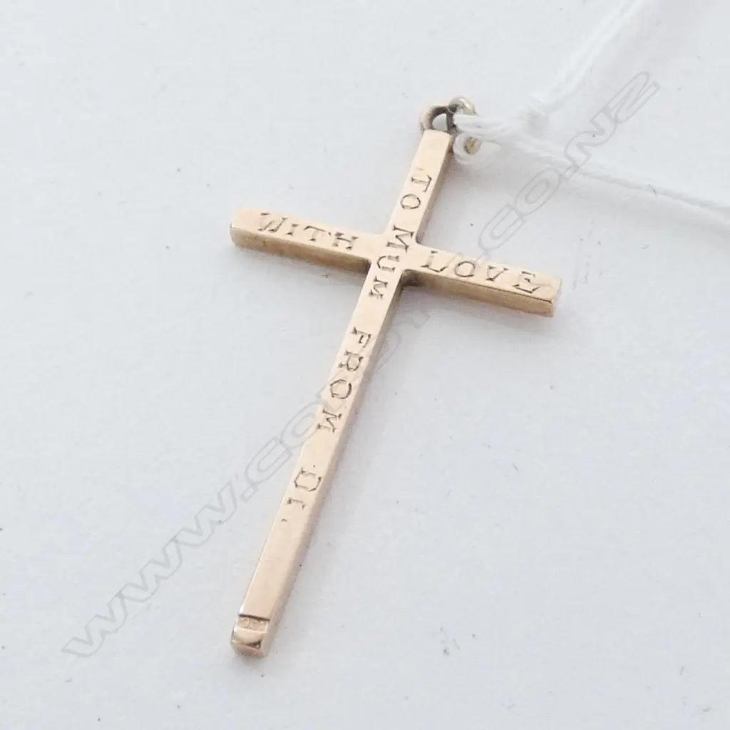 9CT ROSE GOLD CROSS PENDANT 2.6 GRAMS Image 1++
