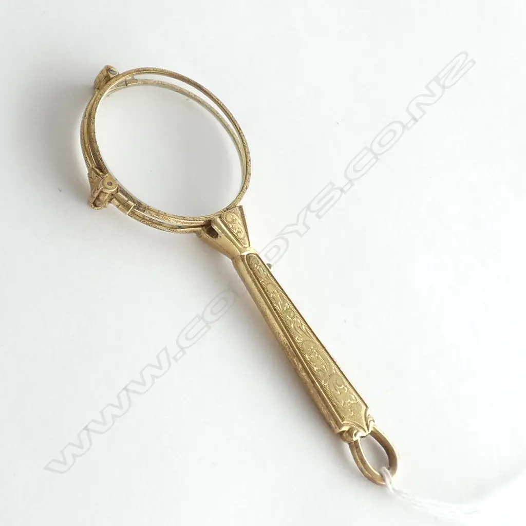 EARLY 20thC GILDED LORGNETTE SPRUNG MECHANISM Image 1++