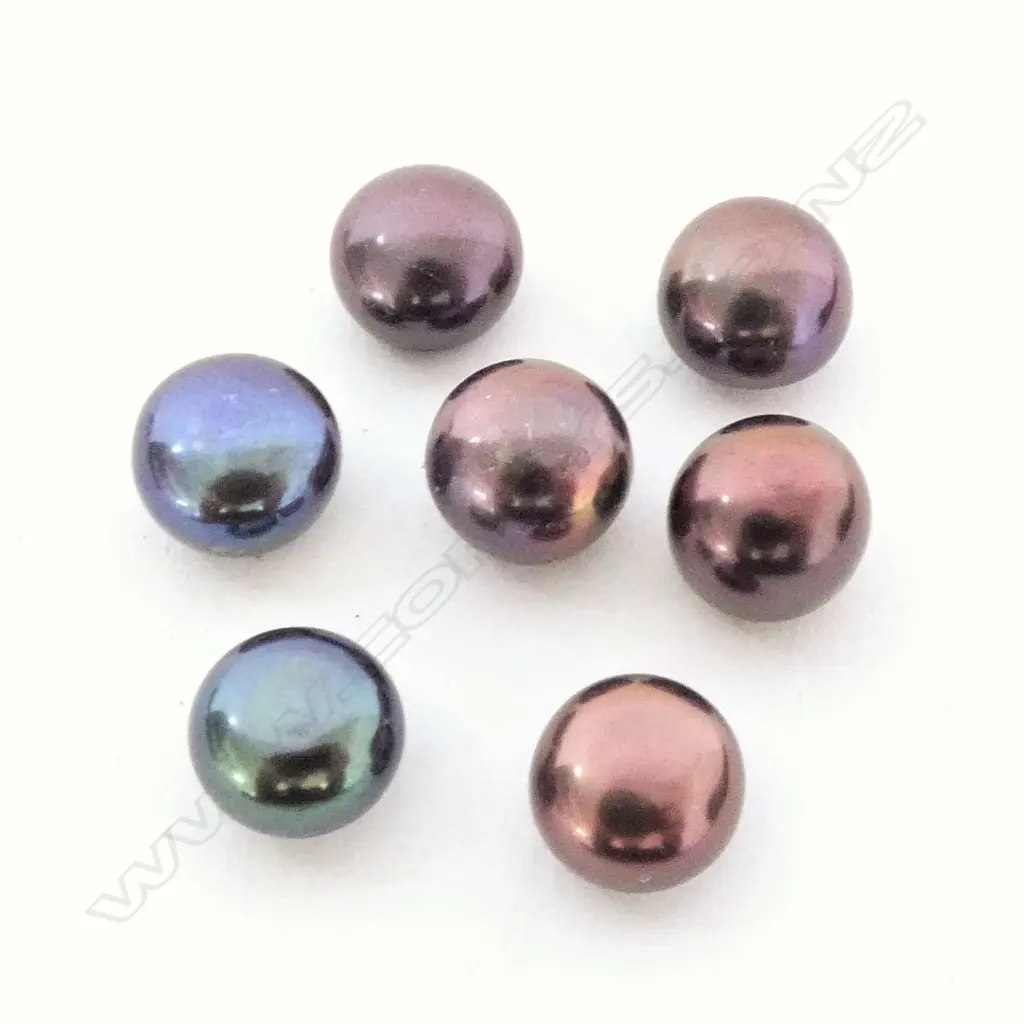 SEVEN UNSET BLACK CULTURED PEARLS - UNTESTED Image 1++