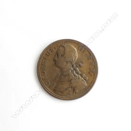 George III armoured bust one side. The other 'ENTIRELY BRITISH' heart within wreath on inscribed plinth; Coronation 1761