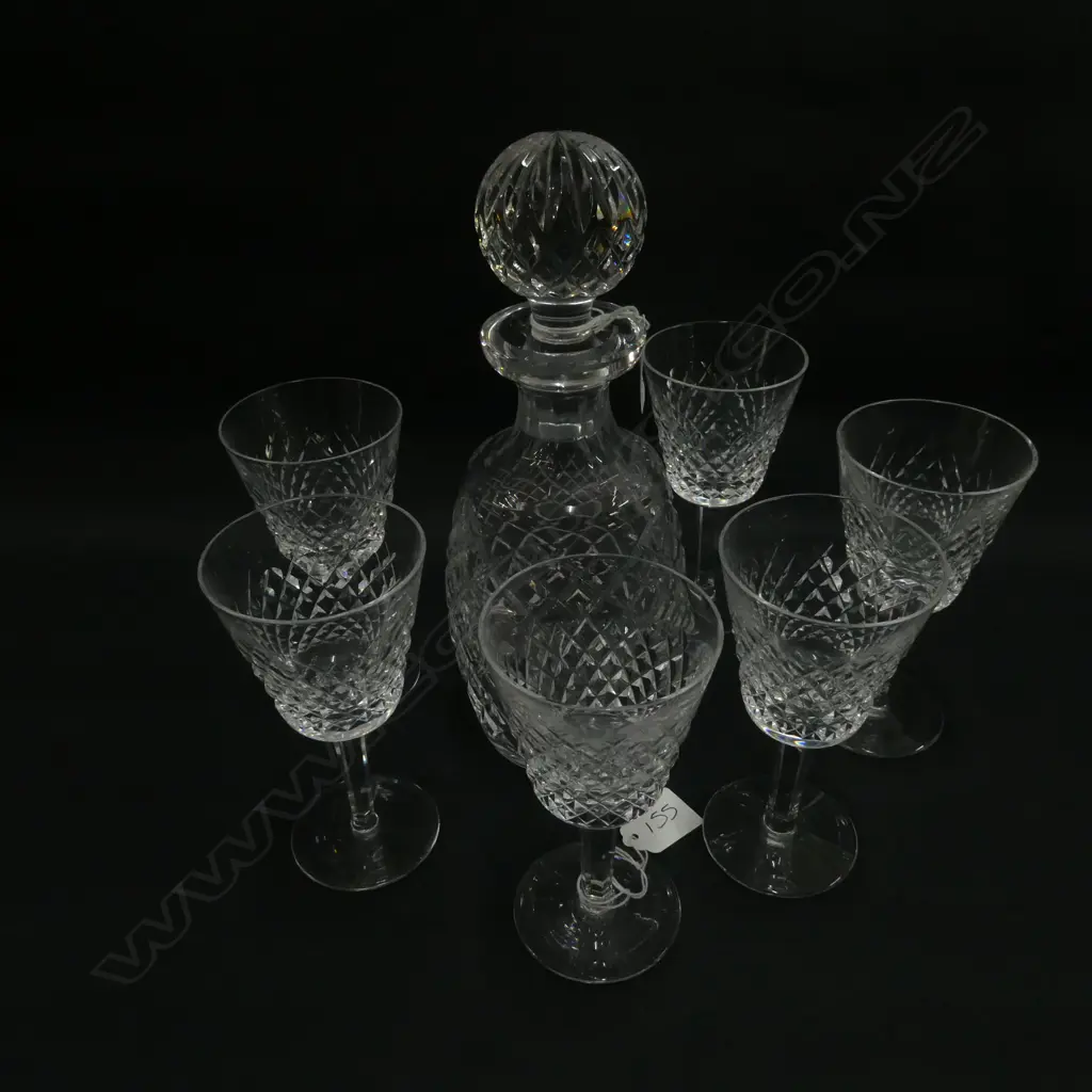 WATERFORD CRYSTAL DECANTER & 6 GLASSES  Image 1++