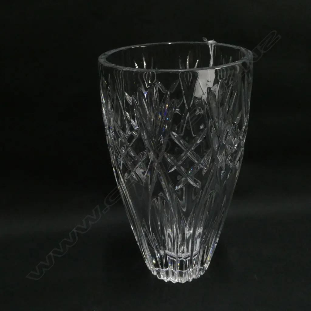 WATERFORD CRYSTAL VASE. H.254mm. GEOMETRIC DESIGN boxed Image 1++