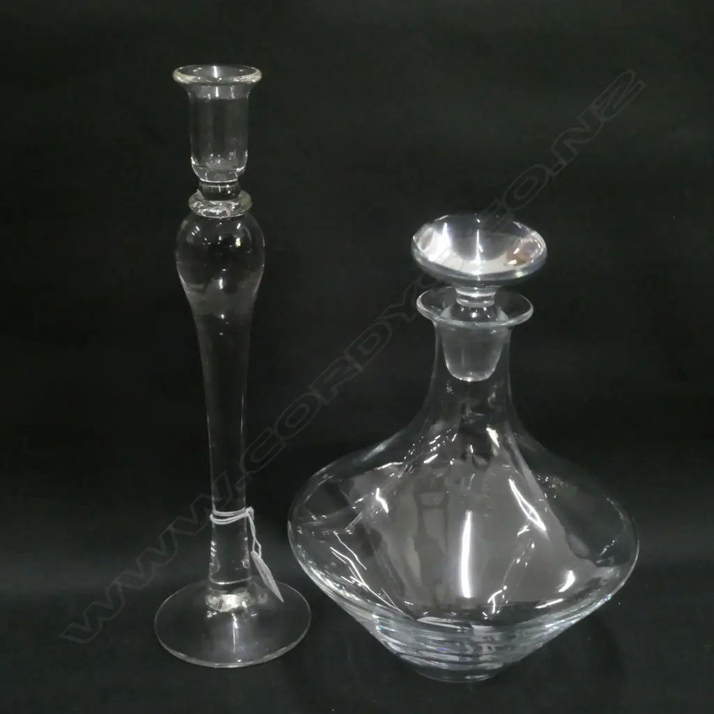 GLASS DECANTER & CANDLESTICK H. 340MM Image 1++