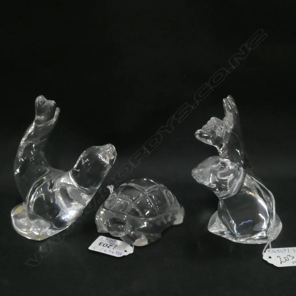 PR KOSTA GLASS SEALS + BACCARAT TURTLE Image 1++