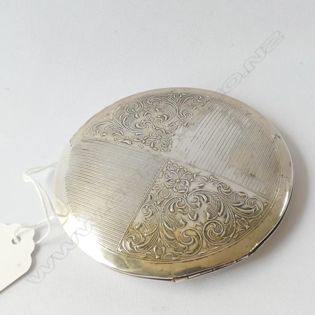 STG SILVER COMPACT MARKED BIRKS USA 1943 Image 1++