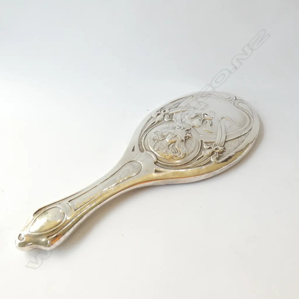STG SILVER ART NOUVEAU HAND MIRROR CHESTER 1901 Image 1++