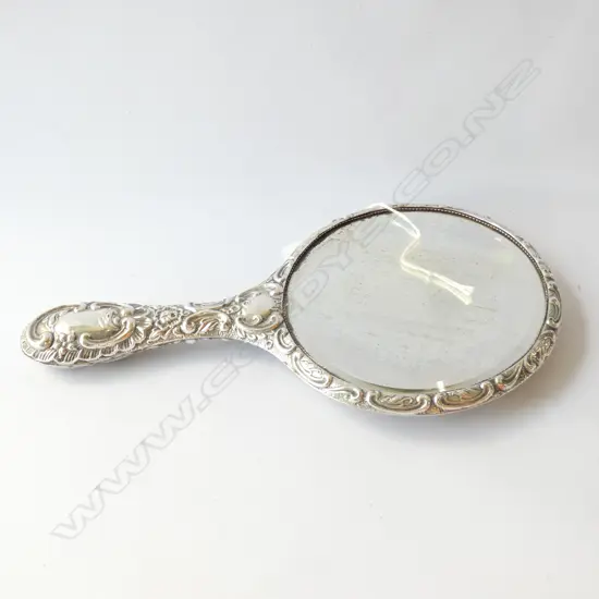 STG SILVER EMBOSSED HAND MIRROR B 1908