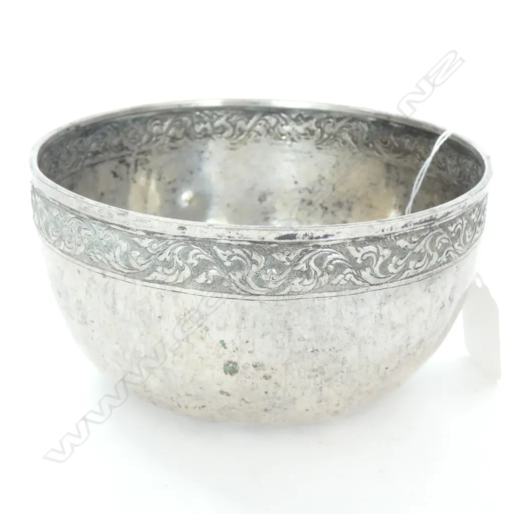 EASTERN SILVER BOWL EMBOSSED MARKS Dia, 138mm Image 1++