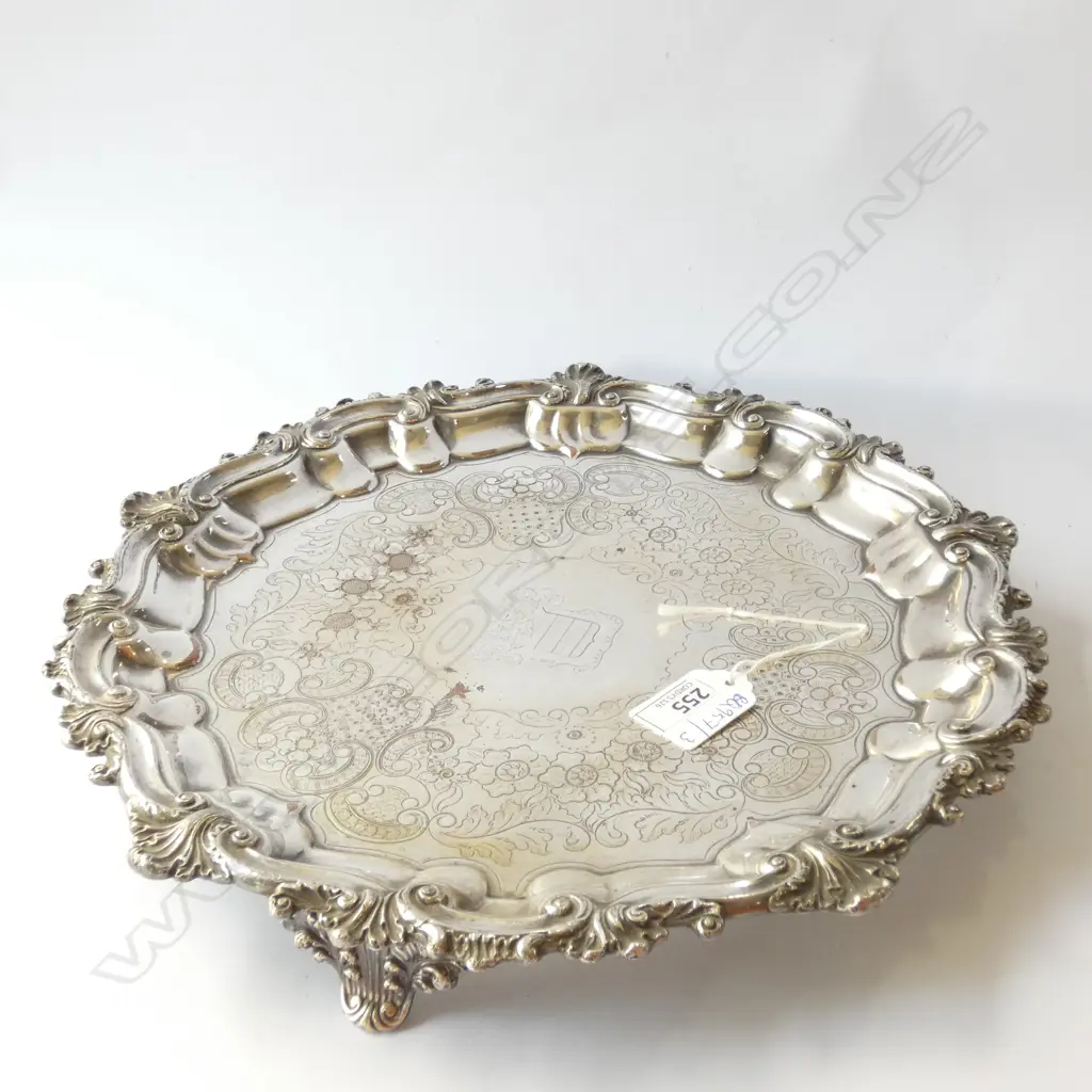 SHEFFIELD PLATE TRAY 300MM DIA Image 1++