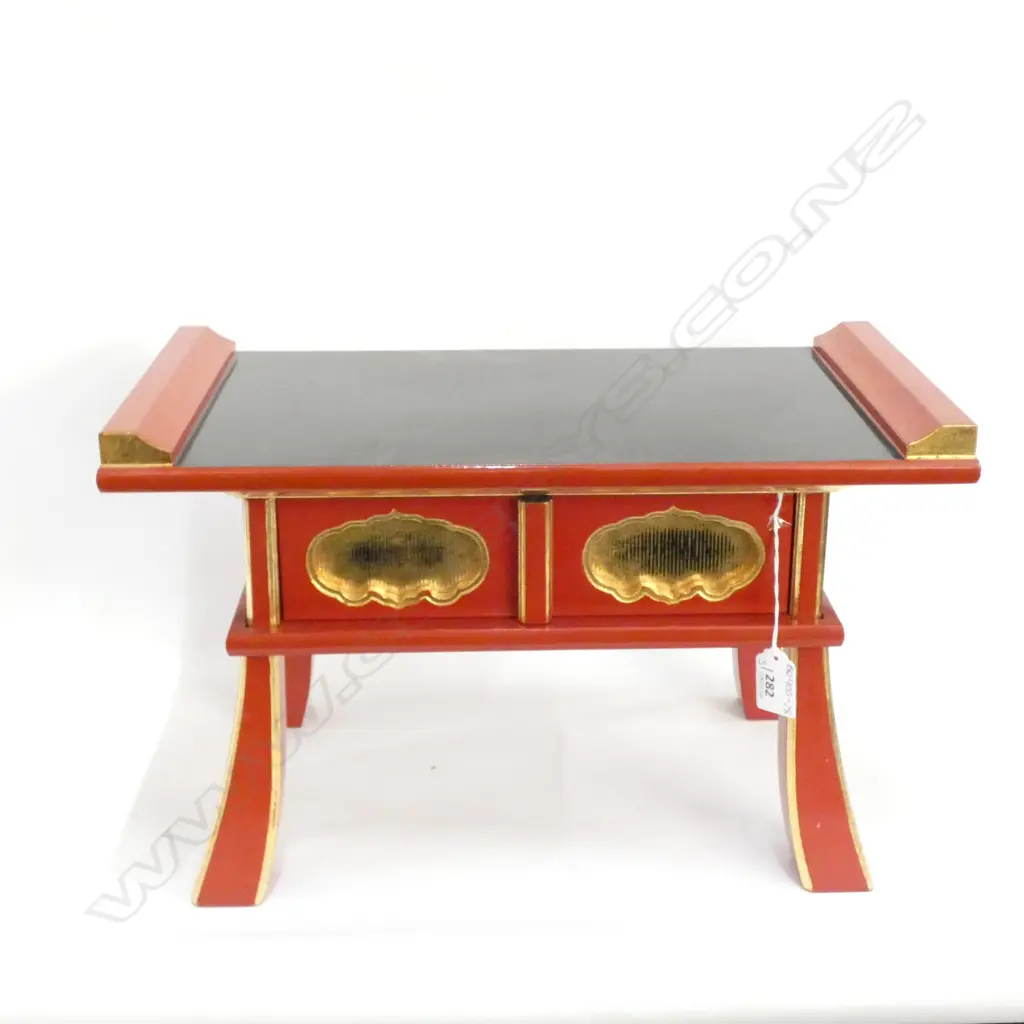 SMALL LACQUERED ALTAR TABLE (420 X 230 X 260MM) + INCENSE + PRAYER BEADS & PRAYER BOOK Image 1++