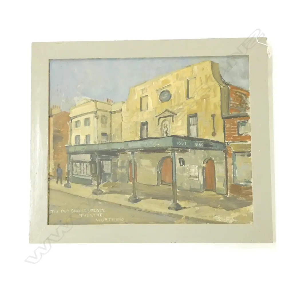 VICTOR SLAYMAKER 'OLD SHAKESPEARE THEATRE WORTHING' OIL ON BOARD 450 X 540MM Image 1++