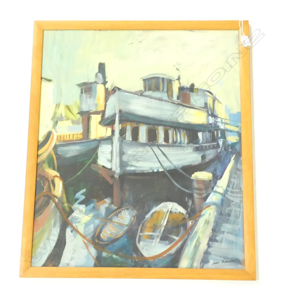 JOHN HORNER 'AUCKLAND FERRIES' OIL ON BOARD 710 X 600MM Image 1++