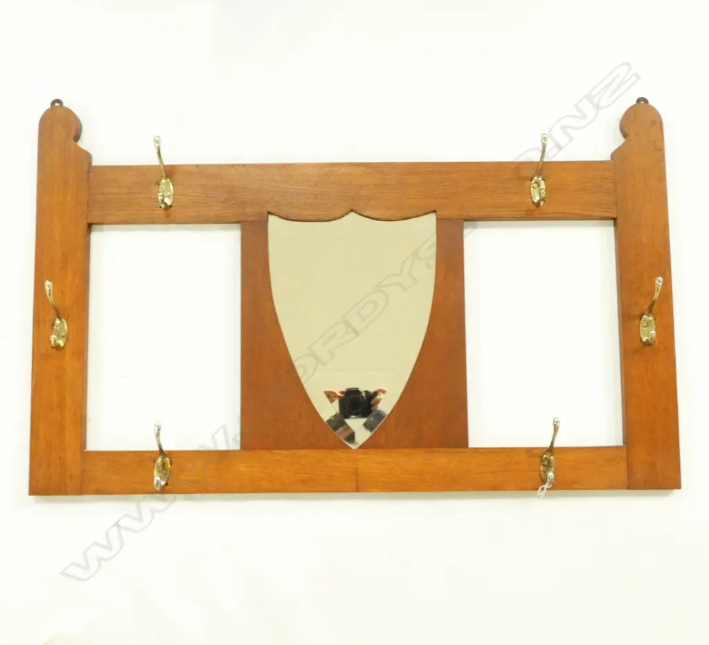 ARTS & CRAFT MIRRORED HAT RACK L. 930MM Image 1++
